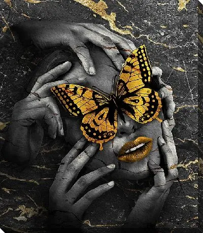 Девушка с золотой бабочкой №2