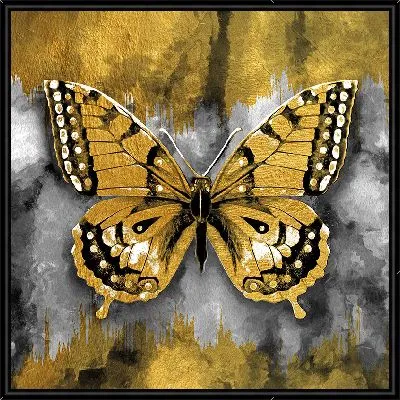 Картина Бабочка в золотом арт стиле