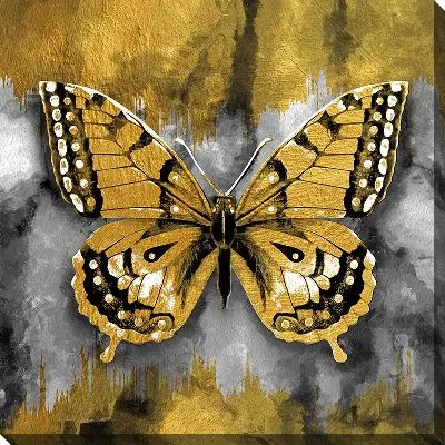 Картина маслом Бабочка в золотом арт стиле