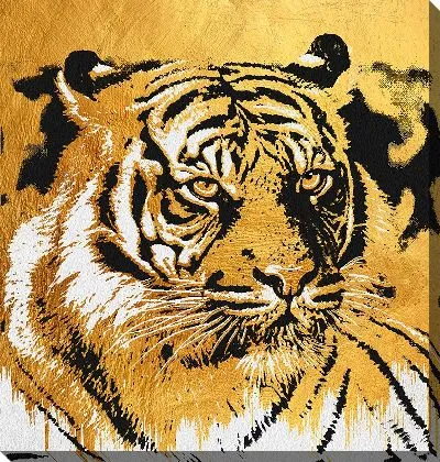 Картина маслом Тигр в стиле золотого ковра