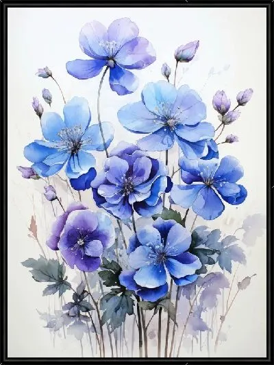 Картина Фиалки в акварельном стиле №16