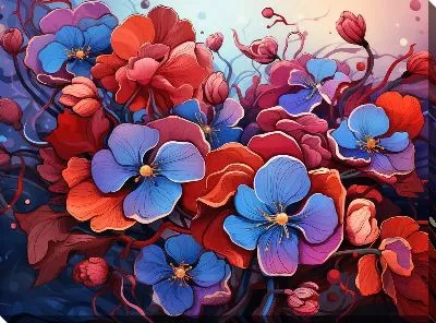 Картина маслом Яркие фиалки