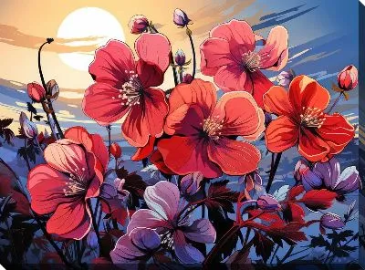 Фиалки на закате