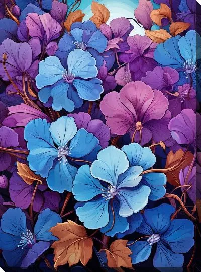 Картина маслом Фиалки №41