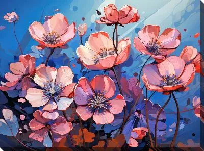 Картина маслом Фиалки №42