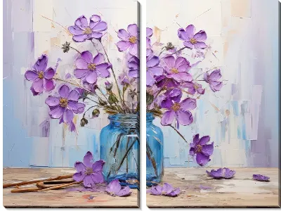 Модульная картина Фиалки №43
