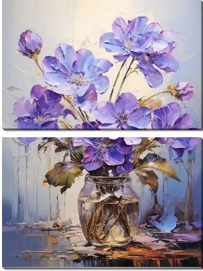 Модульная картина Фиалки №44