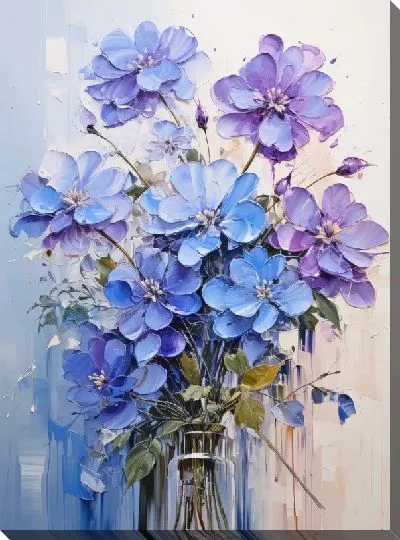 Картина маслом Фиалки №45