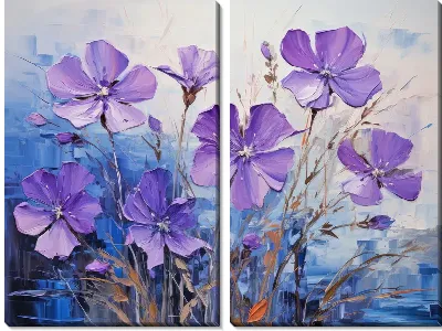 Модульная картина Фиалки №48