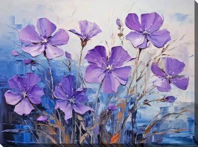 Картина маслом Фиалки №48