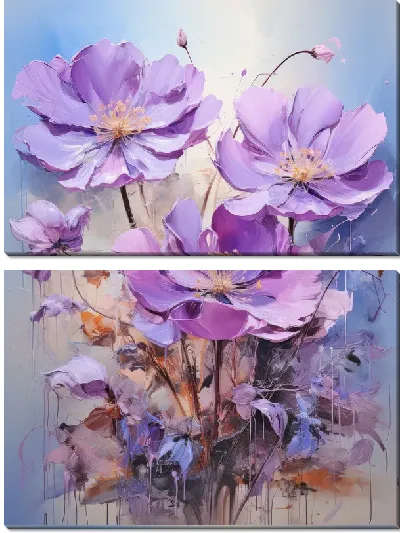 Модульная картина Фиалки №49