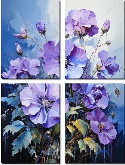 Модульная картина Фиалки №51