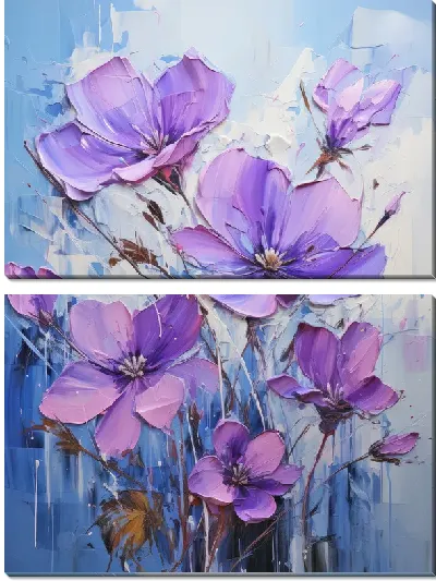 Модульная картина Фиалки №60