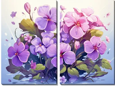 Модульная картина Фиалки №63