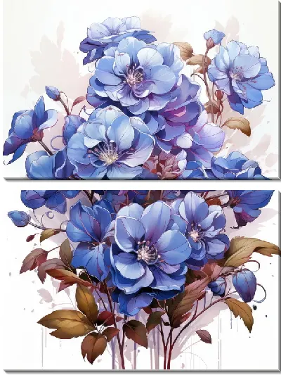 Модульная картина Фиалки №64