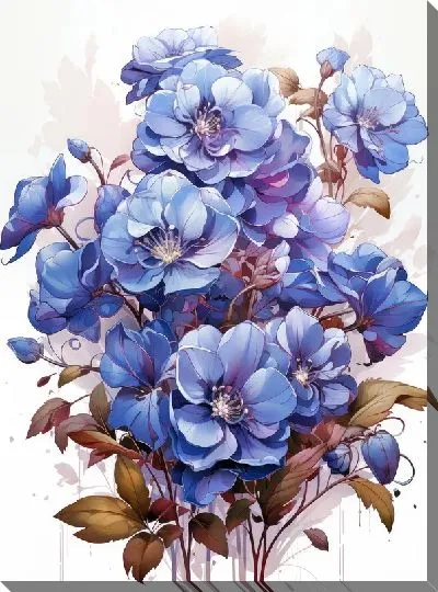 Картина маслом Фиалки №64