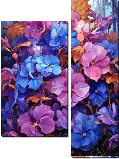 Модульная картина Фиалки №65
