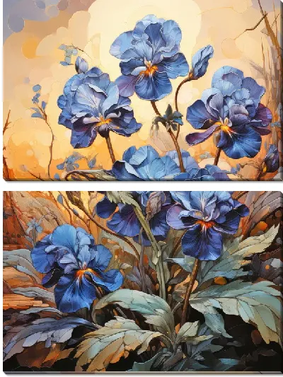 Модульная картина Фиалки №70