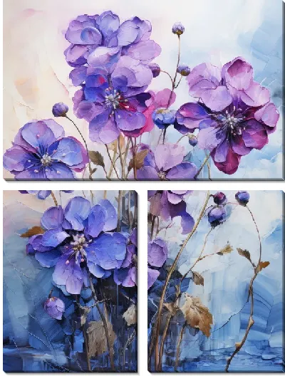 Модульная картина Фиалки №72