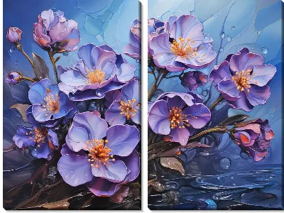 Модульная картина Фиалки №74