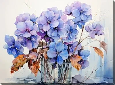 Картина маслом Фиалки №76