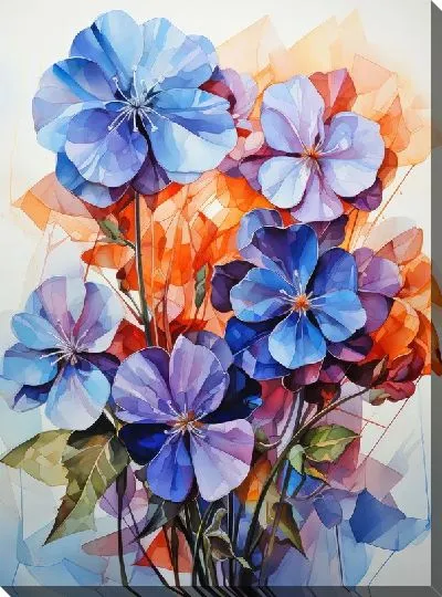 Картина маслом Фиалки №77