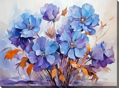 Картина маслом Фиалки №78