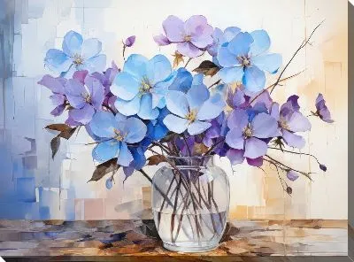 Картина маслом Фиалки №81