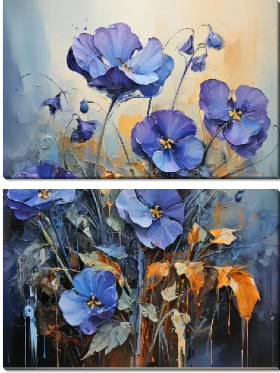Модульная картина Фиалки №84
