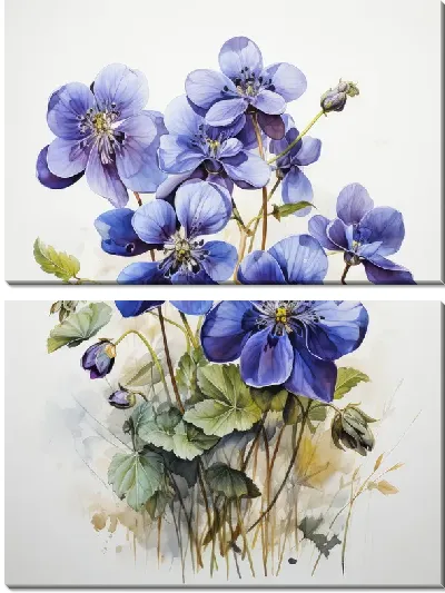 Модульная картина Фиалки №88