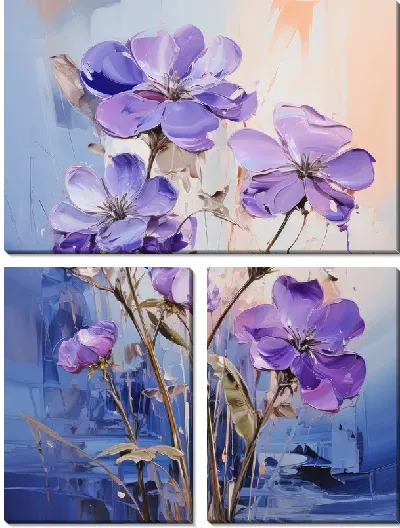 Модульная картина Фиалки №90