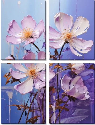 Модульная картина Фиалки №96