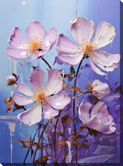 Картина маслом Фиалки №96