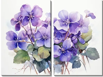 Модульная картина Фиалки №98
