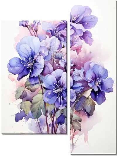 Модульная картина Фиалки №99