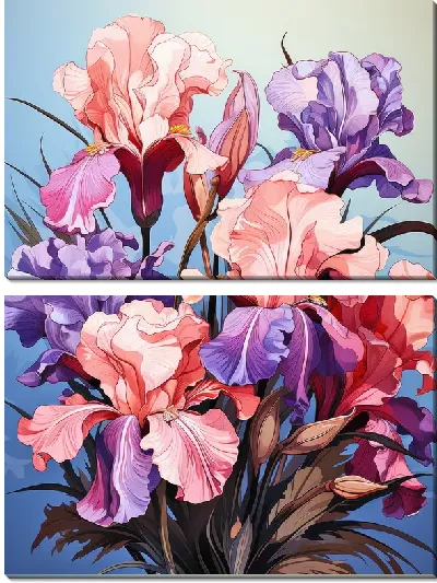 Модульная картина Арт ирисы