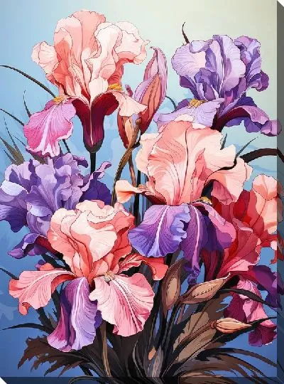 Картина маслом Арт ирисы