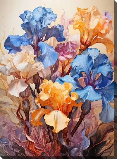 Картина маслом Ирисы №40