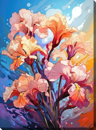 Картина маслом Ирисы №411