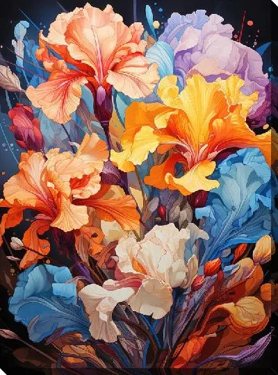 Картина маслом Ирисы №43