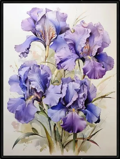 Картина Ирисы в акварельном стиле №5