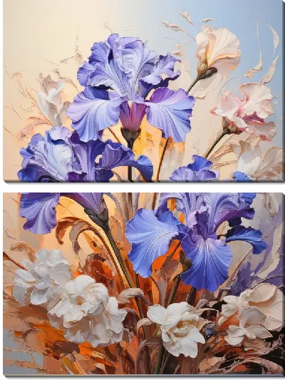 Модульная картина Ирисы №45