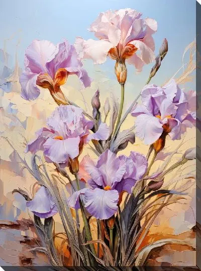 Картина маслом Ирисы №46