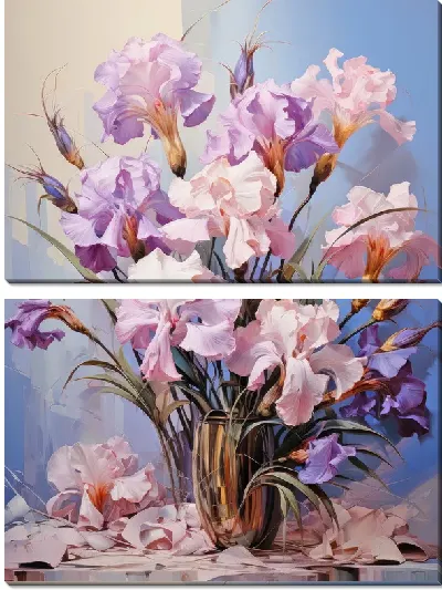 Модульная картина Букет с ирисами №47