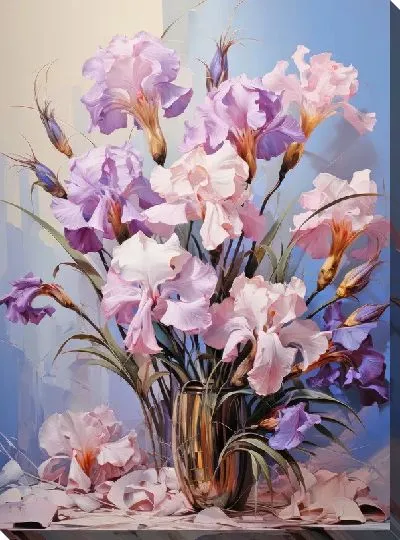 Картина маслом Букет с ирисами №47