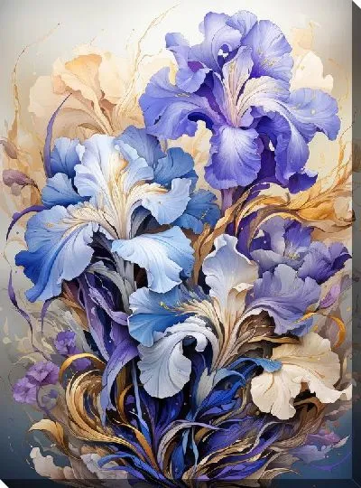 Картина маслом Ирисы №48