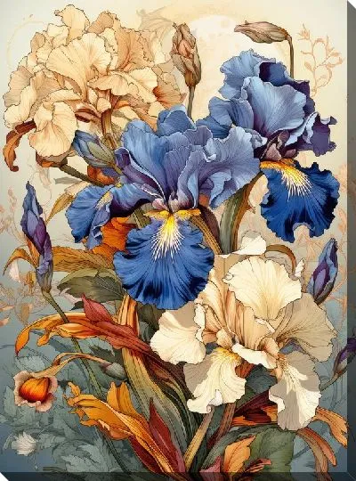 Постер Ирисы в стиле винтаж