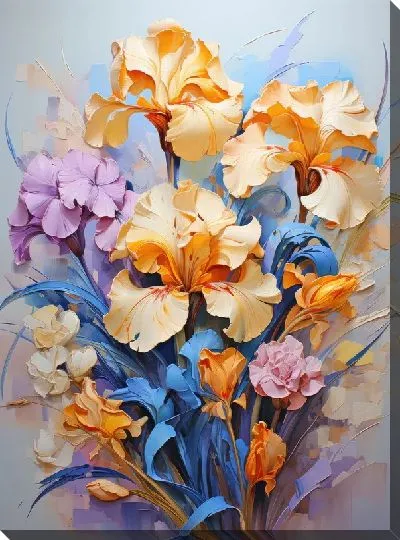 Картина маслом Ирисы №51