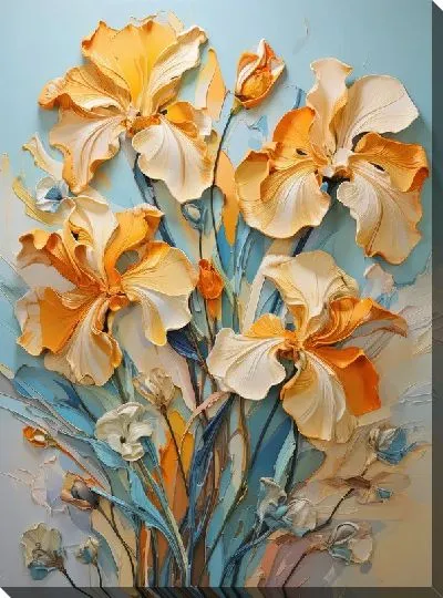 Картина маслом Ирисы №52