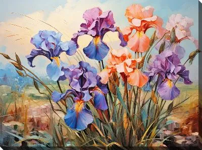 Картина маслом Ирисы №53